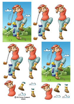 Herre golfspiller, DD design danmark, 10 ark