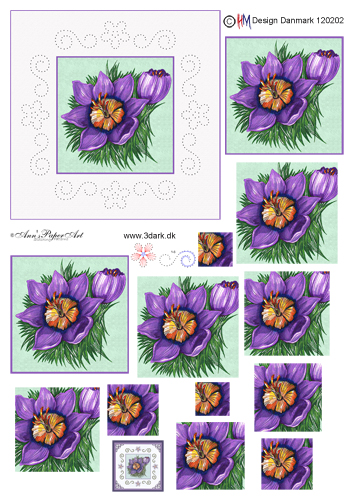 Lille blomst med symotiv, HM design, 10 ark