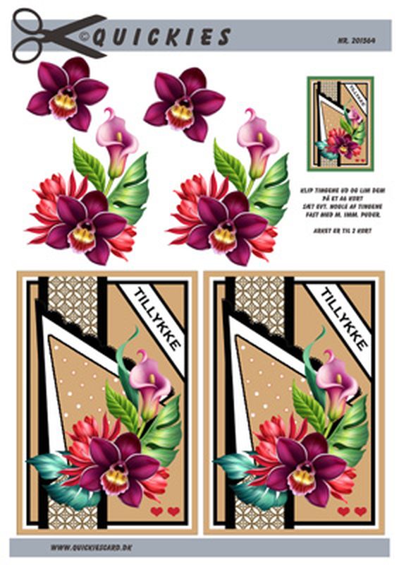 Orkide og fredslilje, Quickies card, 10 ark