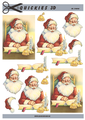 Julemand med bog, quickies 3d, 10 stk